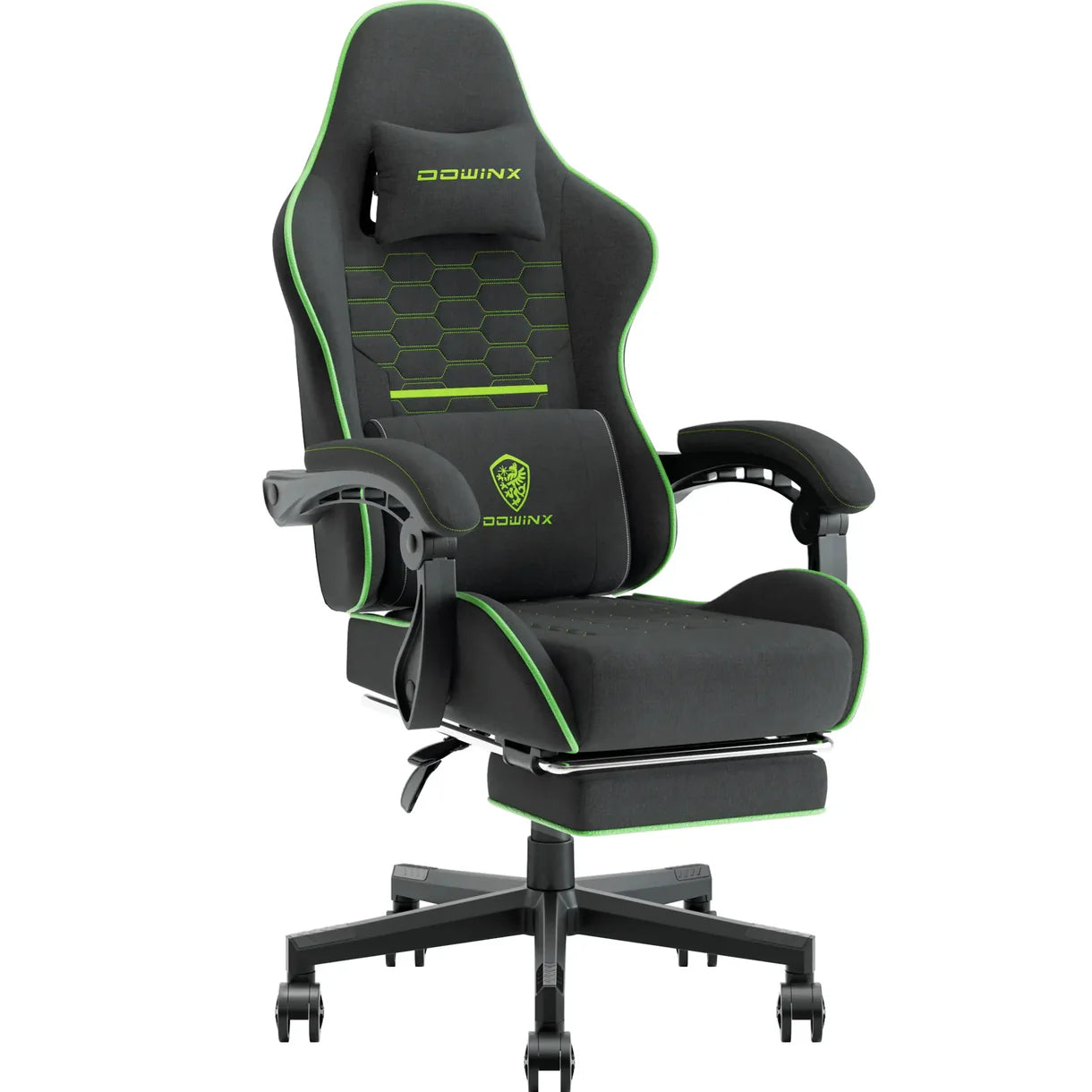 Dowinx ファブリック ゲーミングチェア LS-6658 (グリーン&ブラック Dowinx ファブリック ゲーミングチェア LS-6658 (グリーン&ブラック